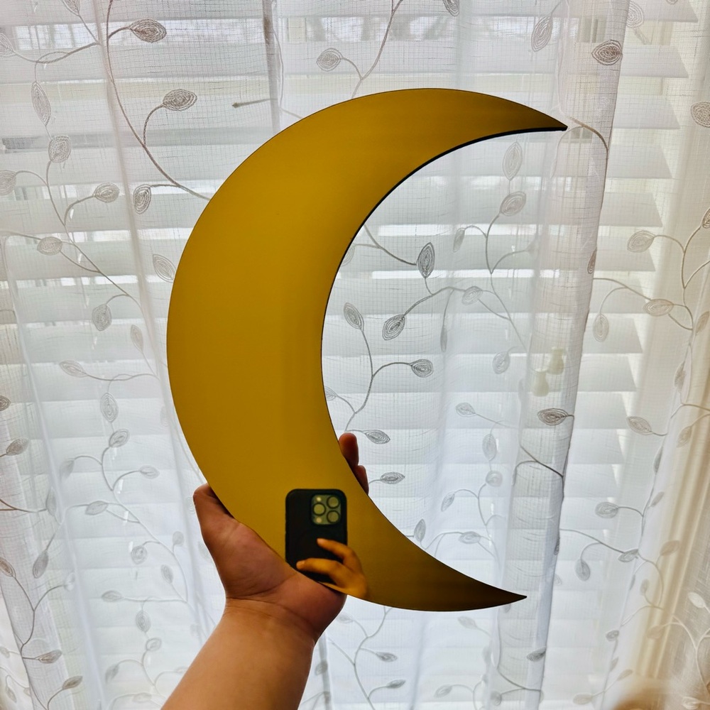 Gold Crescent Moon Wall Decor Mirror - Picture 4 of 4